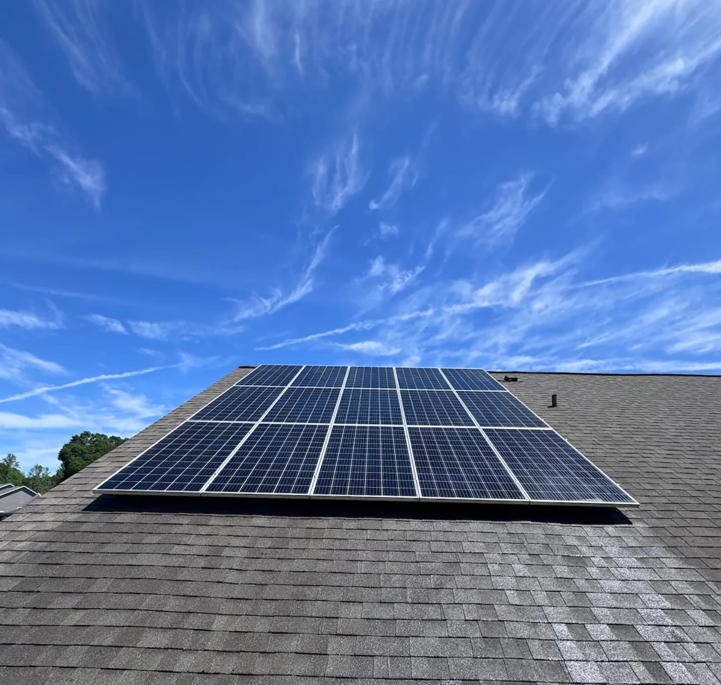 Rooftop solar array in Tallahassee — after cleaning by TEX Window Cleaning